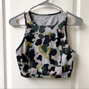 JoyLab Camouflage Crop Top - Black, Green, Gray
